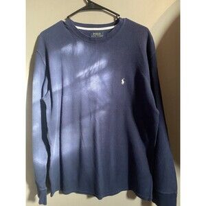 Polo Ralph Lauren Vintage Waffle Shirt Men’s XL Blue Long Sleeve Crew Neck Adult